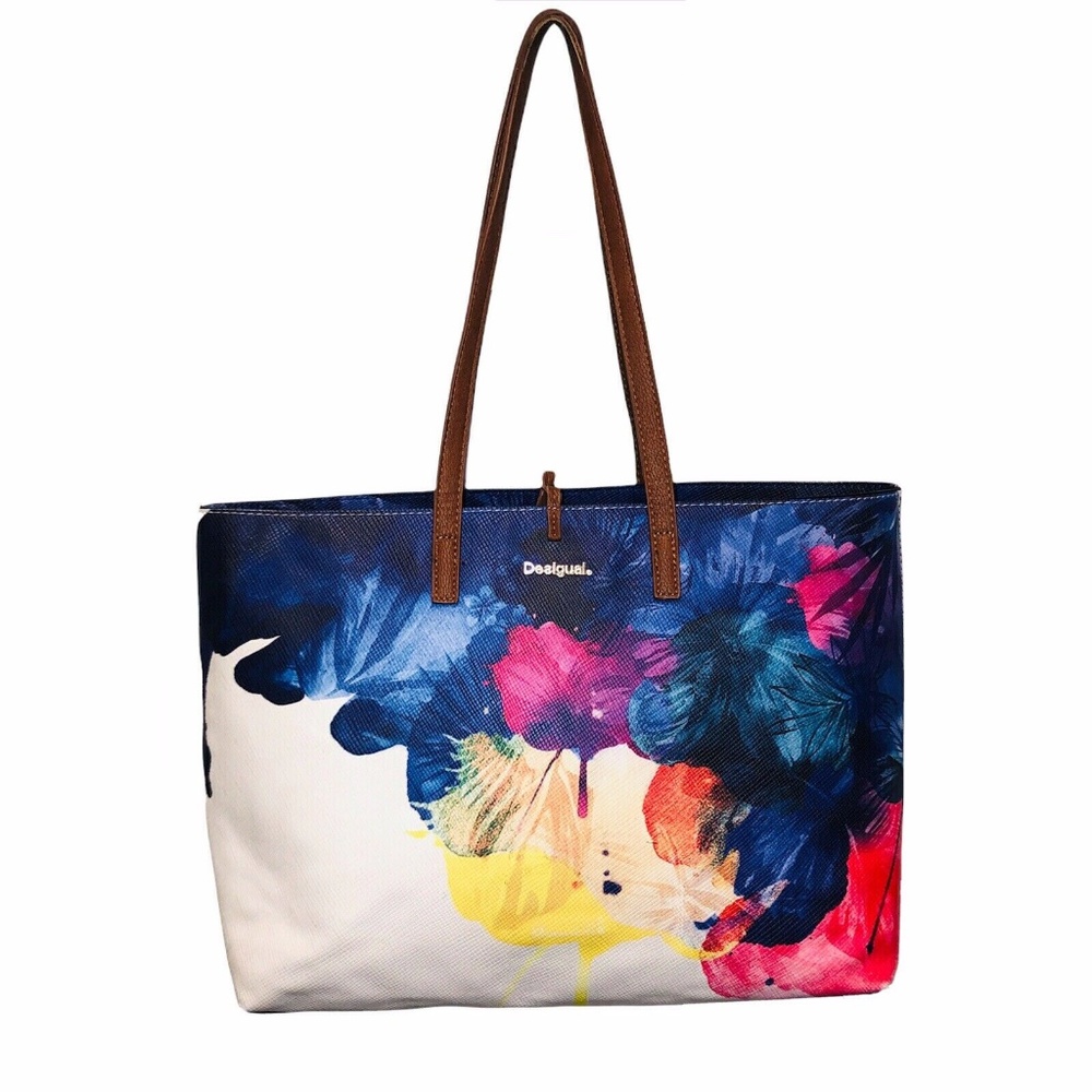 COPY - Desigual Capri Aquarelle Bag Reversible Watercolor Artistic Tote Bag Pur…